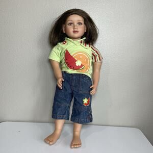 VTG My Twinn Doll 21" Brown Short Bob Hair - Blue Purple Eyes 2005 Body Poseable